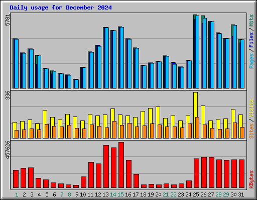 Daily usage for December 2024