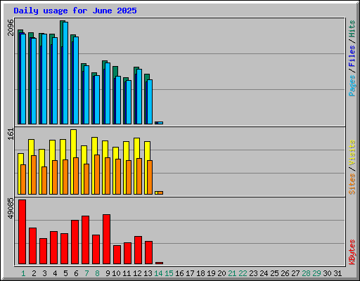 Daily usage for June 2025