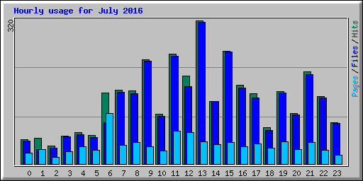 Hourly usage for July 2016