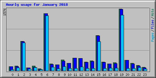 Hourly usage for January 2018