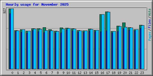 Hourly usage for November 2025