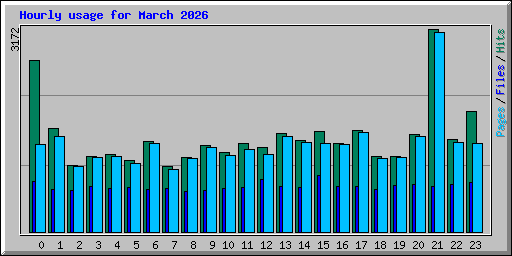 Hourly usage for March 2026
